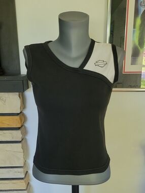 Harley-Davidson Top Medium Black & White Vintage Y2K